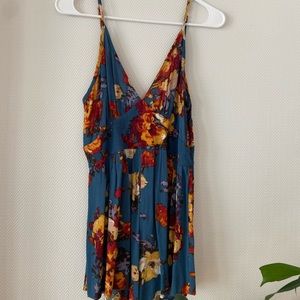 Blue floral romper